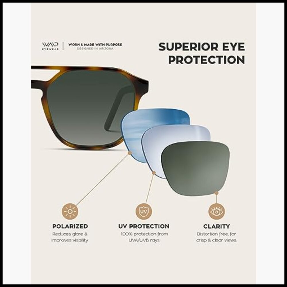 Polarized Double-Bridge Rectangular Sunglasses wi… - image 4